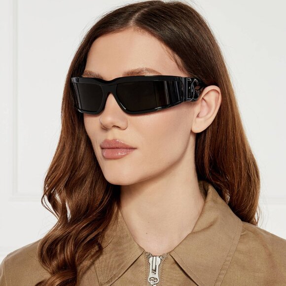 NEW DOLCE&GABBANA DG6198 50187 SQUARE SUNGLASSES DG6198 501/87 BLACK GREY - Picture 1 of 11